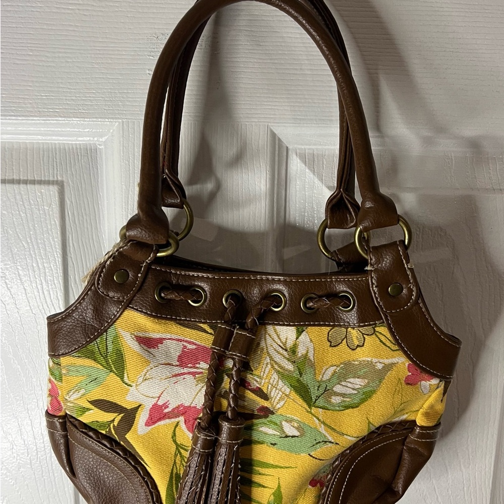 Floral Brown and Yellow Women's Bag